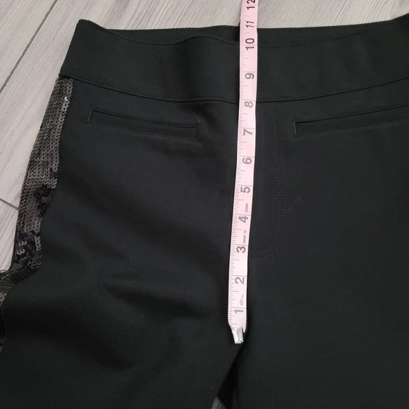 Spanx Women's Ponte Pant Size S Black Solid Sequin Trim Rayon Pockets Pull On - Picture 7 of 10